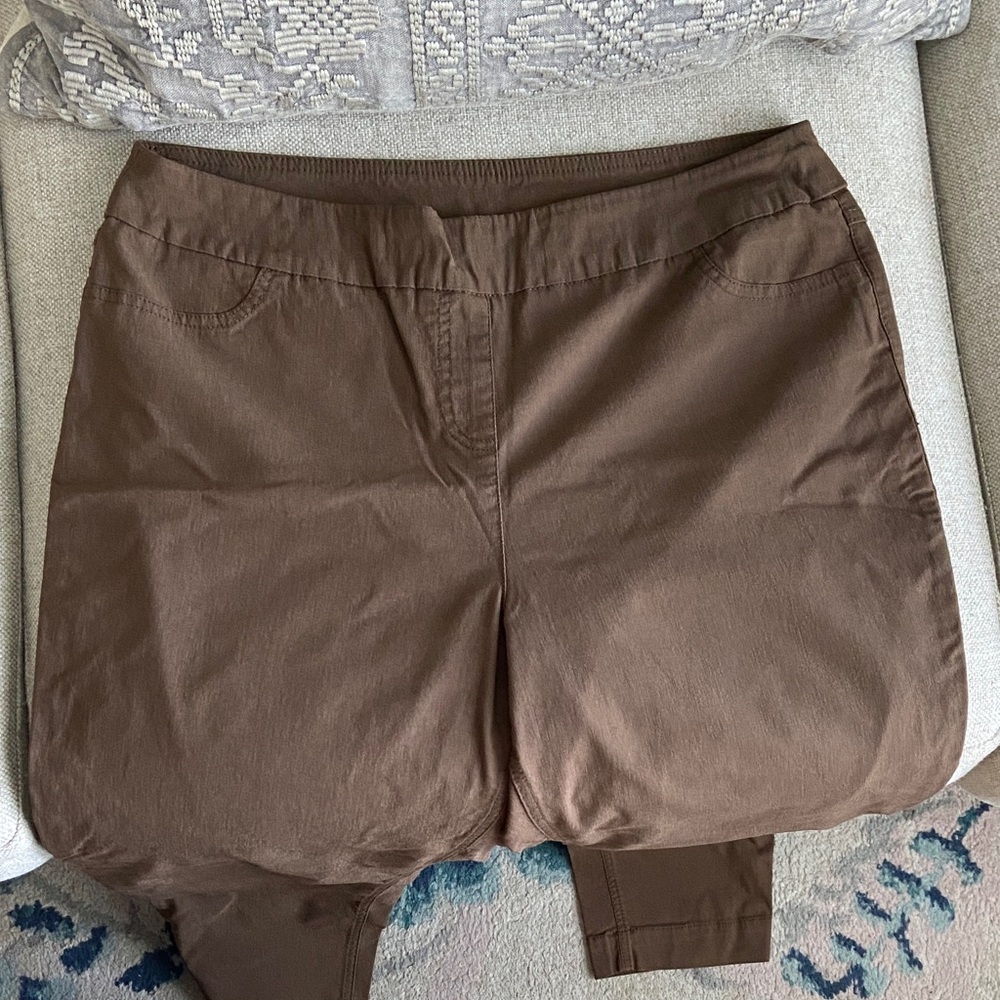 Soft Surroundings Cropped Brown Pants Sz Large